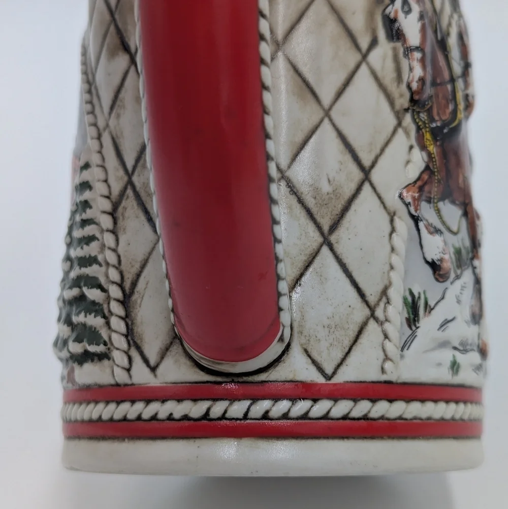 Budweiser Ceramarte Brazil A Series 1985 Stein Anheuser-Busch Clydesdale Holiday